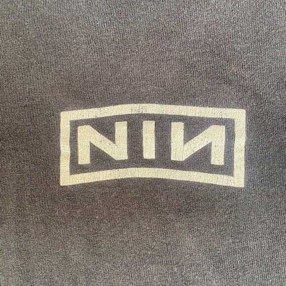 Vintage 90s Nine Inch Nails Shirt Metal Rock Band Logo Tee - Picture 3 of 7